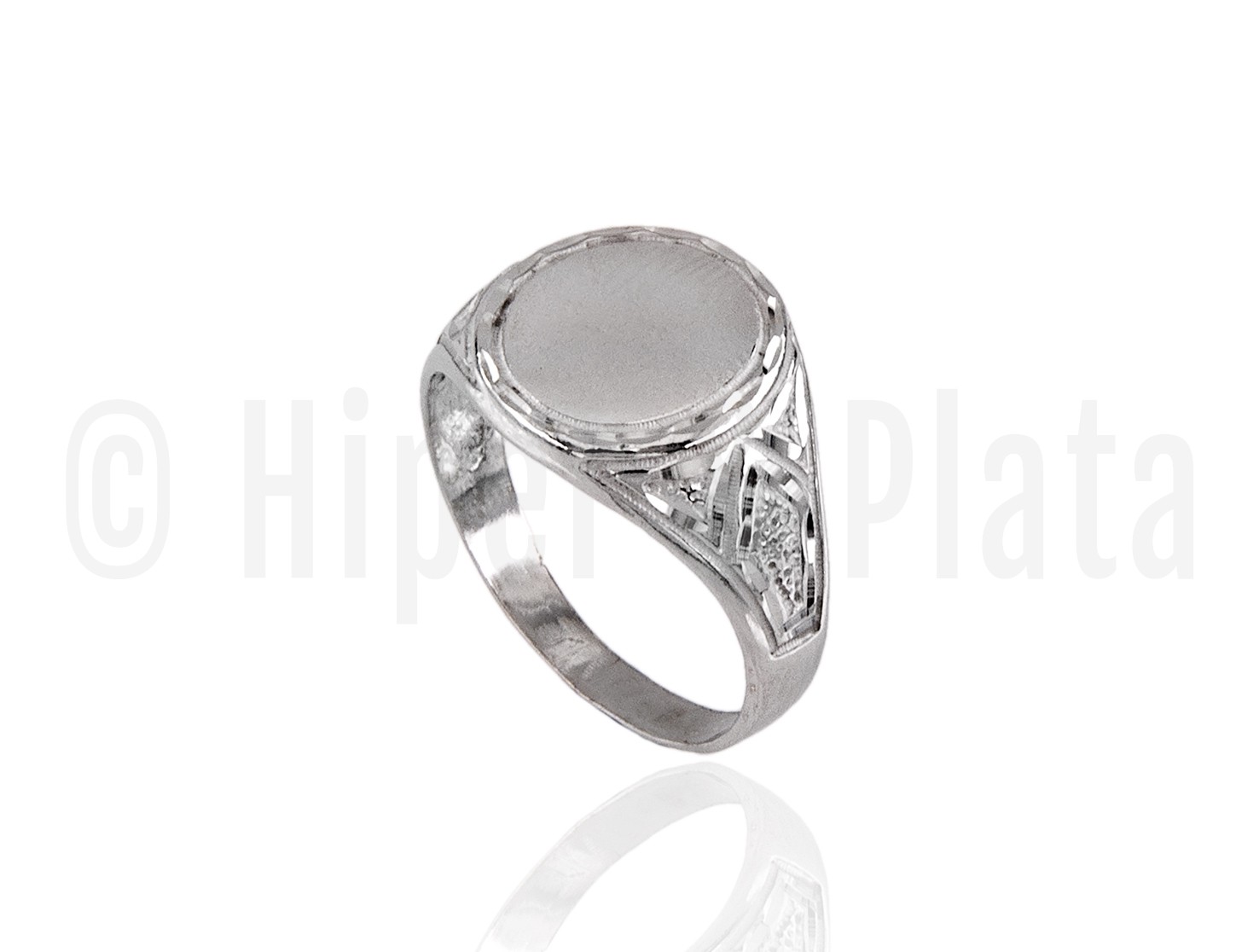 HIP_001_1. Anillo plata Ley. Sello Hombre blank